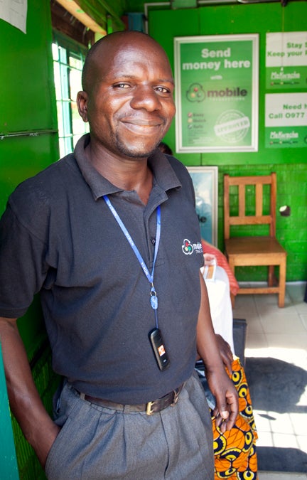 A mobile transactions agent in Zambia