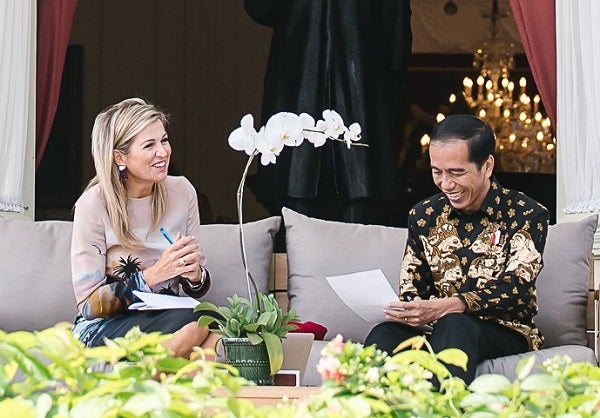 UNSGSA, H.M. Queen Maxima of the Netherlands, with H.E. Joko Widodo, President of Indonesia