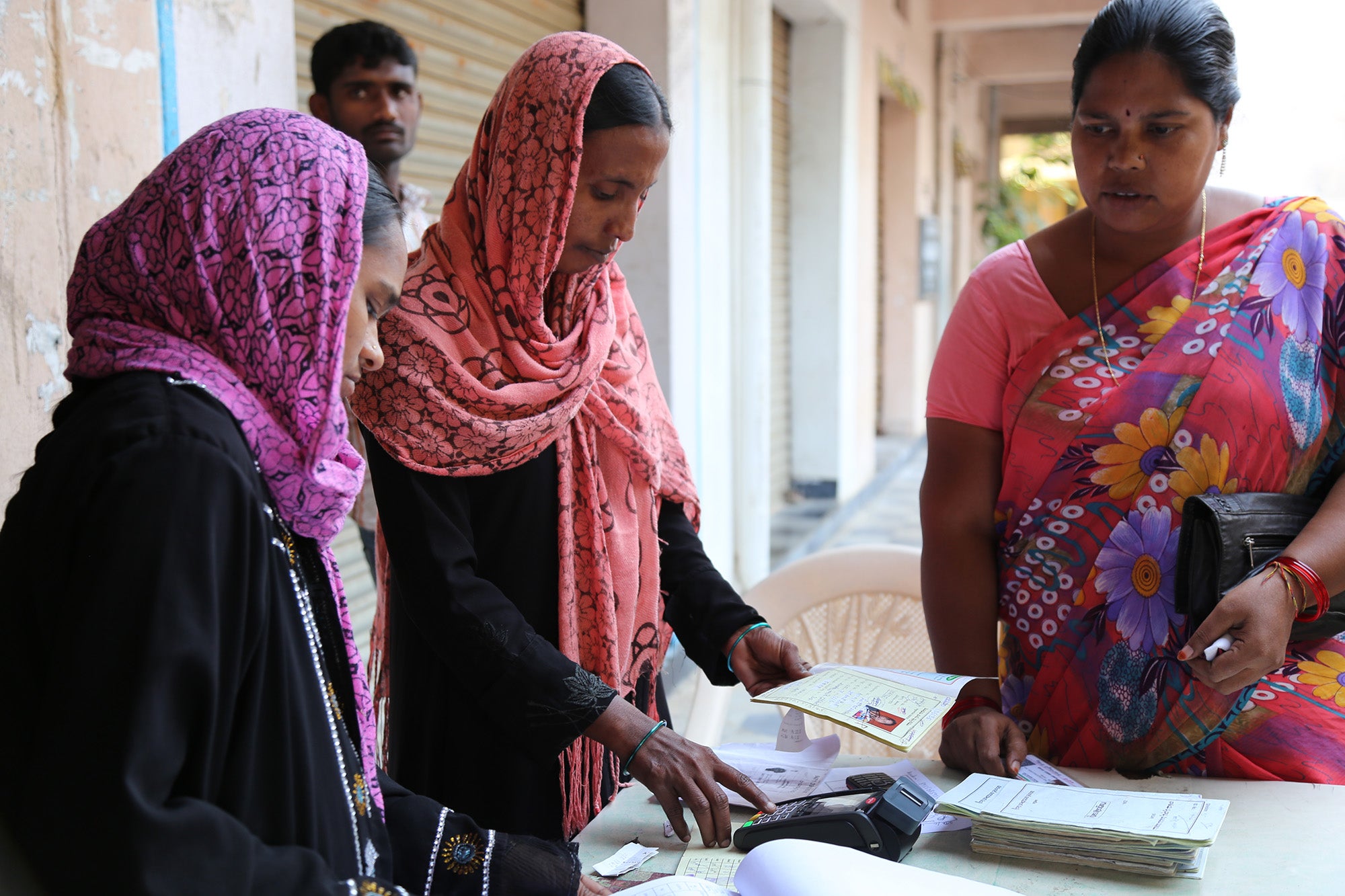 A woman registers for Aadhaar in India