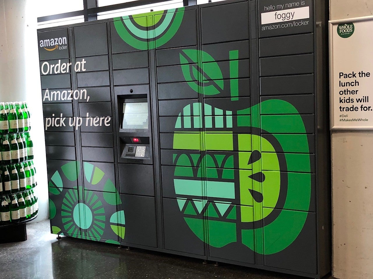 Amazon Lockers inside a Whole Foods in Washington, D.C. Photo: Andrew Johnson