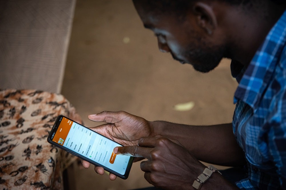Mobile phone user in Mali