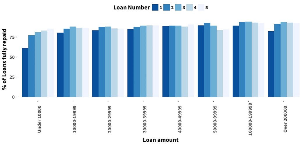 Tanania: Repayment Rates by Number and Size of Loans