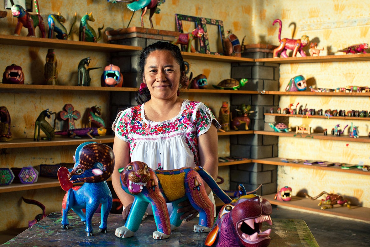 A micro-entrepreneur shows her handiwork in Mexico. Photo: Francisco Javier Soto Plascencia, 2016 CGAP Photo Contest
