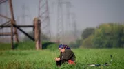 Woman in field.