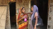 A woman in Bangladesh receives mobile money training