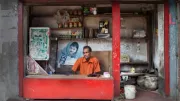 Man working at his store.