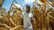 A Kenyan smallholder stands in his fields. Photo: Mercy Corps