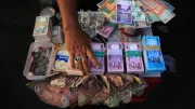 A money changer in Bangladesh